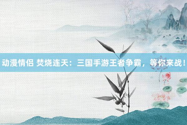 动漫情侣 焚烧连天：三国手游王者争霸，等你来战！