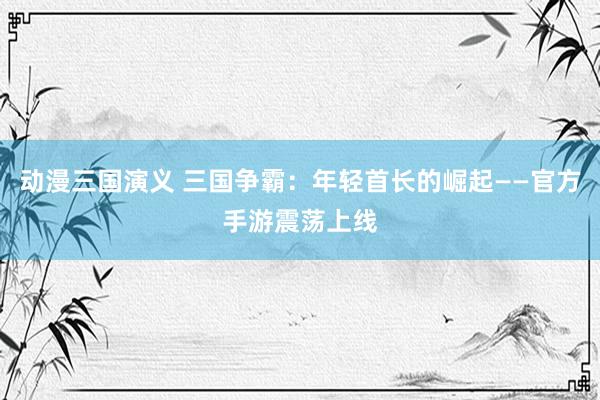 动漫三国演义 三国争霸：年轻首长的崛起——官方手游震荡上线