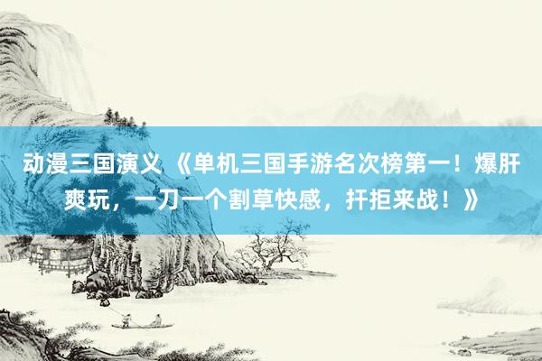 动漫三国演义 《单机三国手游名次榜第一！爆肝爽玩，一刀一个割草快感，扞拒来战！》