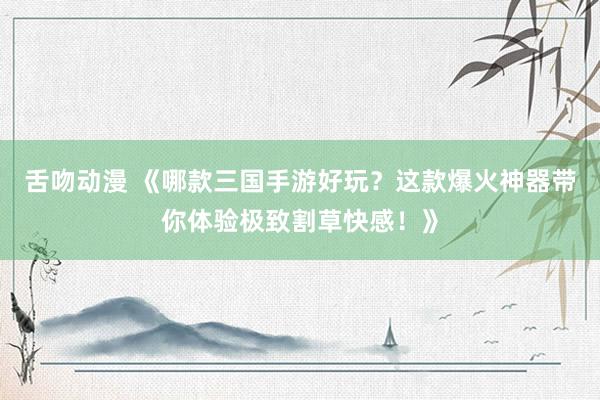 舌吻动漫 《哪款三国手游好玩？这款爆火神器带你体验极致割草快感！》