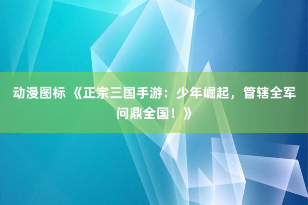动漫图标 《正宗三国手游：少年崛起，管辖全军问鼎全国！》
